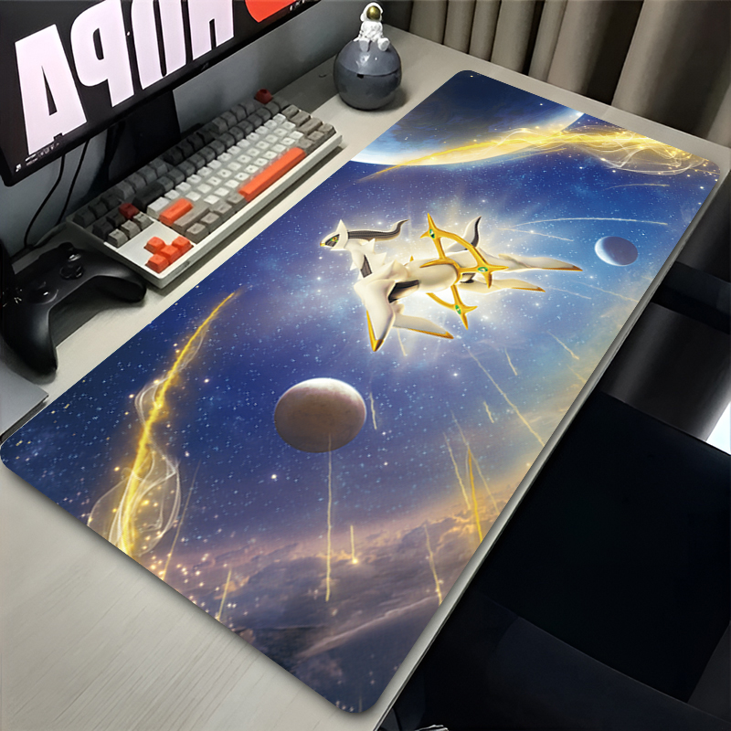 Gaming Accessories For Your Desk - アニメマウスパッド PC ゲームアクセサリーゲーマーキャビネットマウスパッド XXL P-ポケモンアルセウスキーボード敷物オフィスラップトップゴムデスクマット