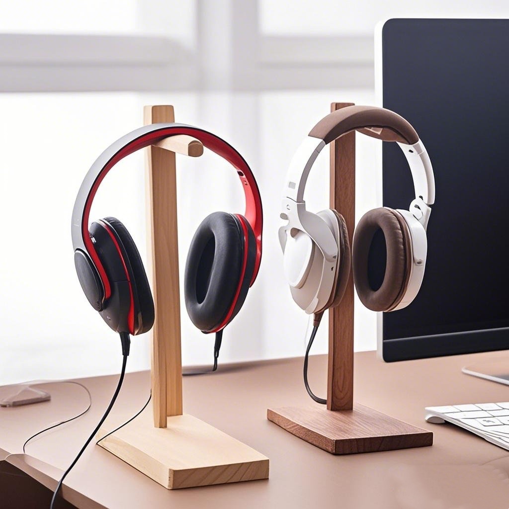 Gaming Accessories Rack - 木製ヘッドフォンスタンドイヤホンディスプレイラックハンガーブラケットゲーマーヘッドセット収納棚ゲームアクセサリーホームストレージ
