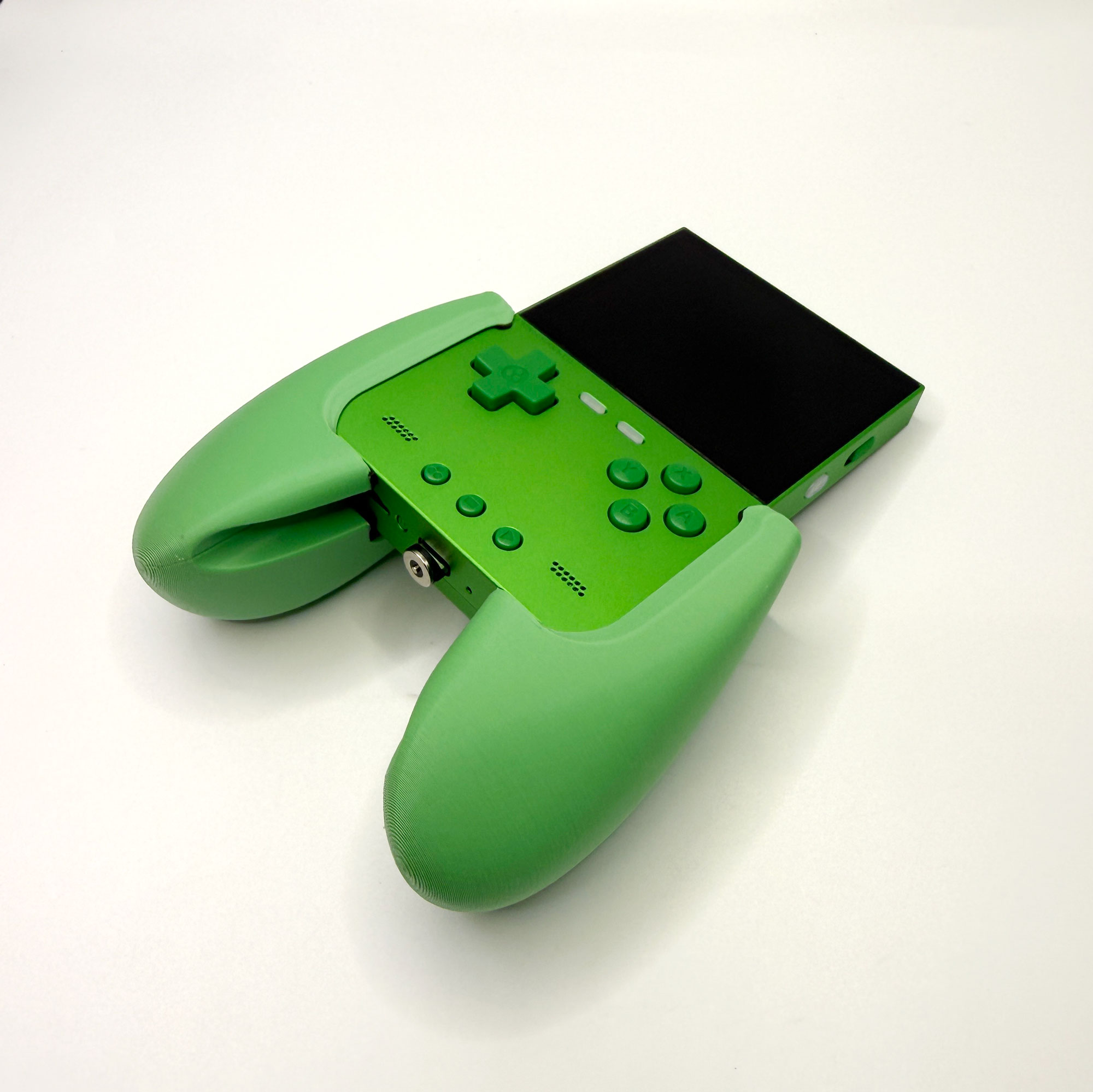 Gaming Accessories Console - TRIMUI BRICK HAMMER グリップは、より快適な携帯型コンソール操作のための3Dプリント製快適グリップアクセサリーです。