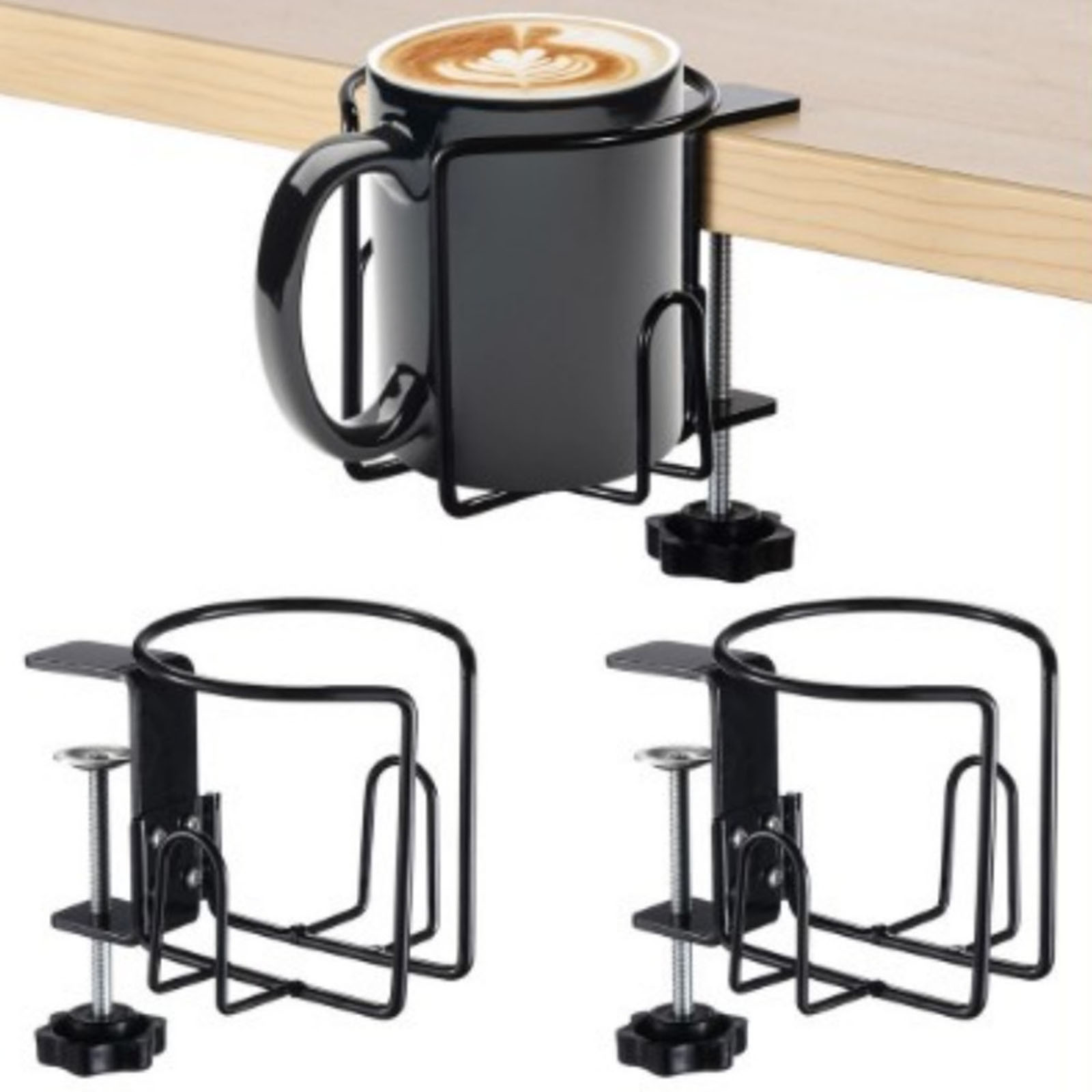 Gaming Accessories Rack - デスクカップホルダー ゲーミングデスクアクセサリー こぼれ防止 ウォーターボトル収納ラック クリップオンテーブルカップホルダー デスクトップオーガナイザー