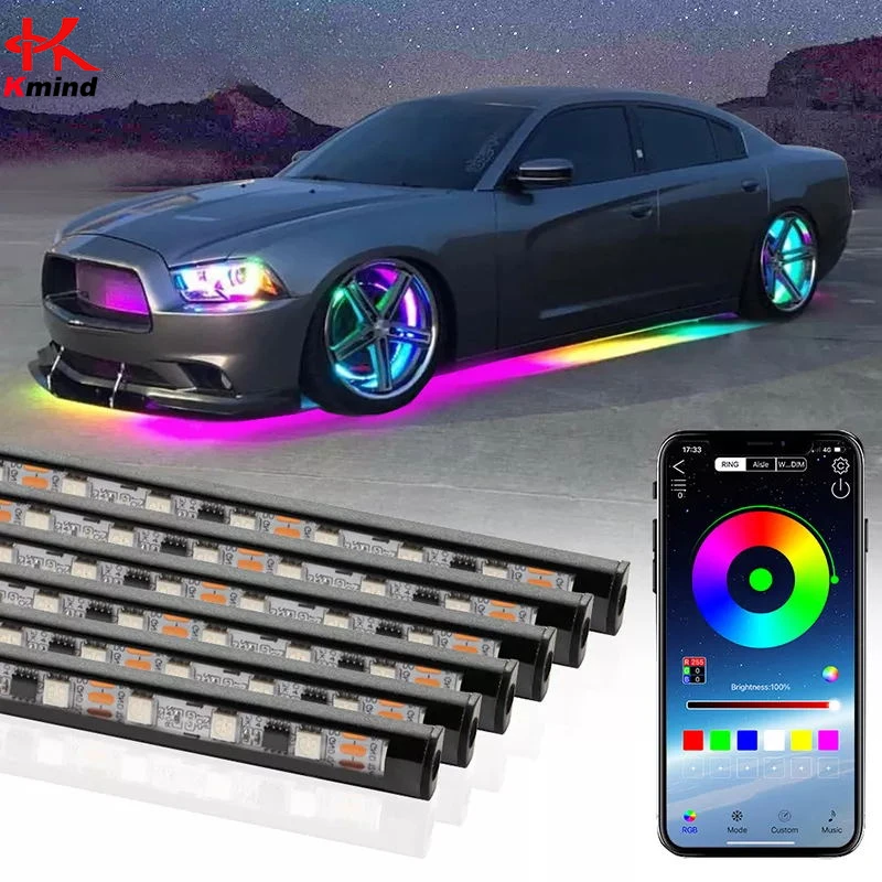 Rgb Hub Sync - 車のアンダーグローネオン LED ライトシャーシストリップライト車のフロア照明自動雰囲気ランプアンダーライト RGB カラフル