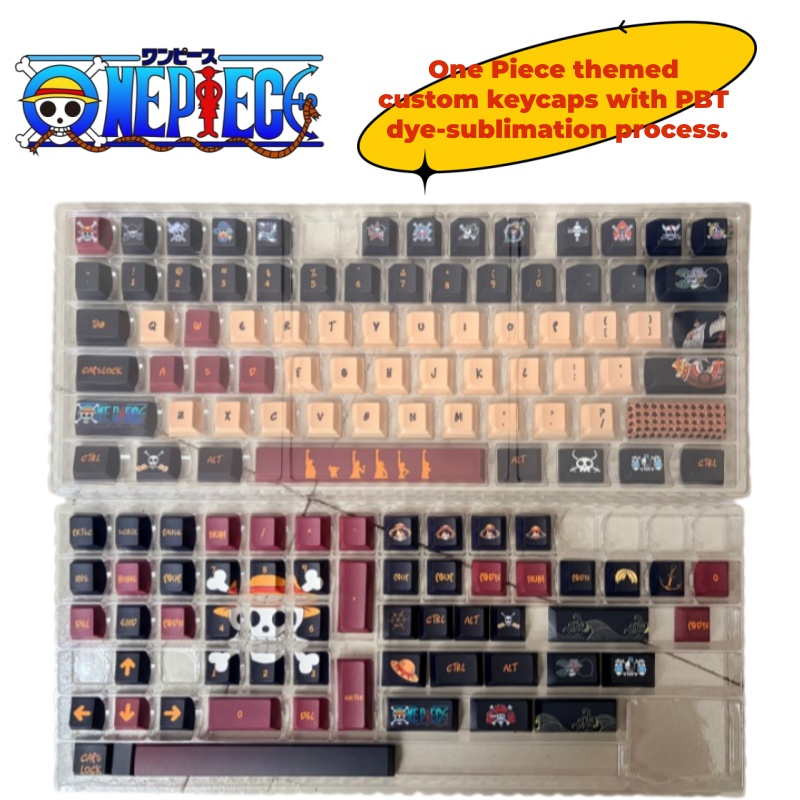 Gaming Accessories In Japan - ワンピースアニメキャラクターをテーマにしたPBT熱転写カスタムオリジナル工場製キーキャップ、ゲームやオフィスでの使用に最適