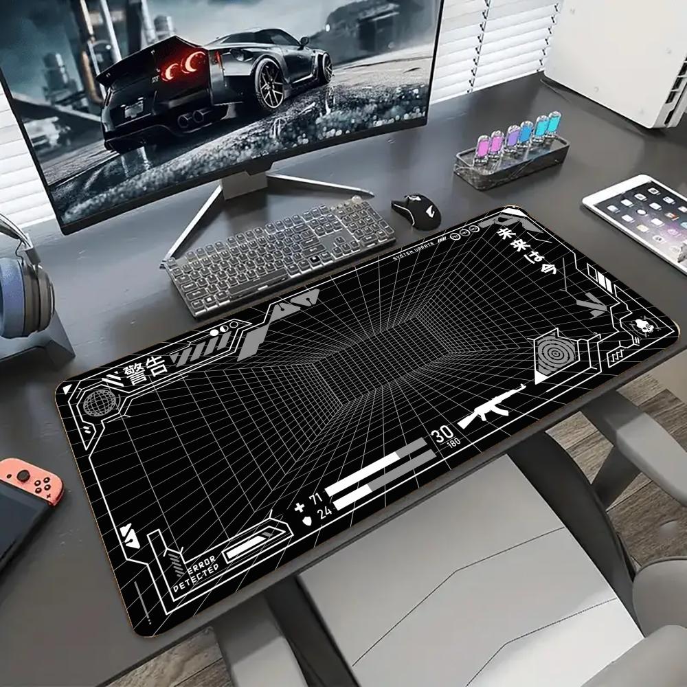 Gaming Accessories For Your Desk - パースペクティブグリッドデスクマット ゲーミングマット パッド テーブル用 オフィス ゲーマーアクセサリー