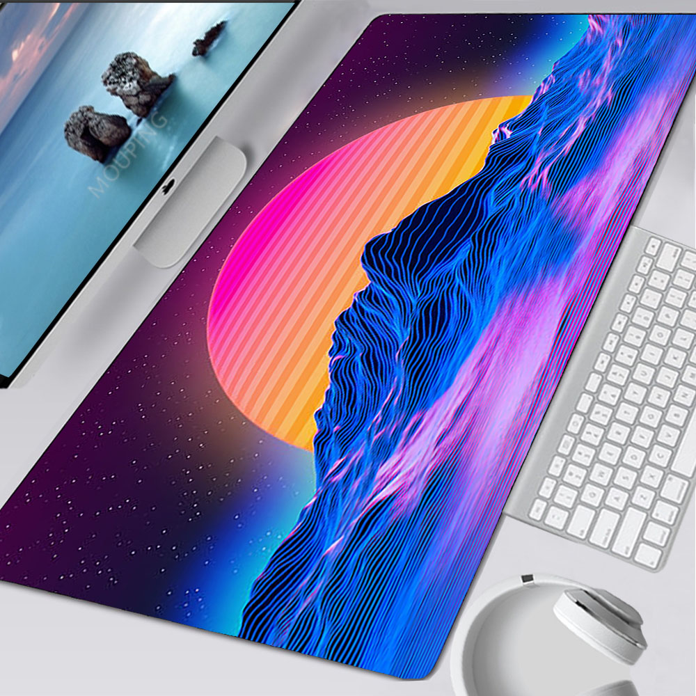 Gaming Accessories For Your Desk - Vaporwave マウスパッド Retrowave/synthwave 900 × 400