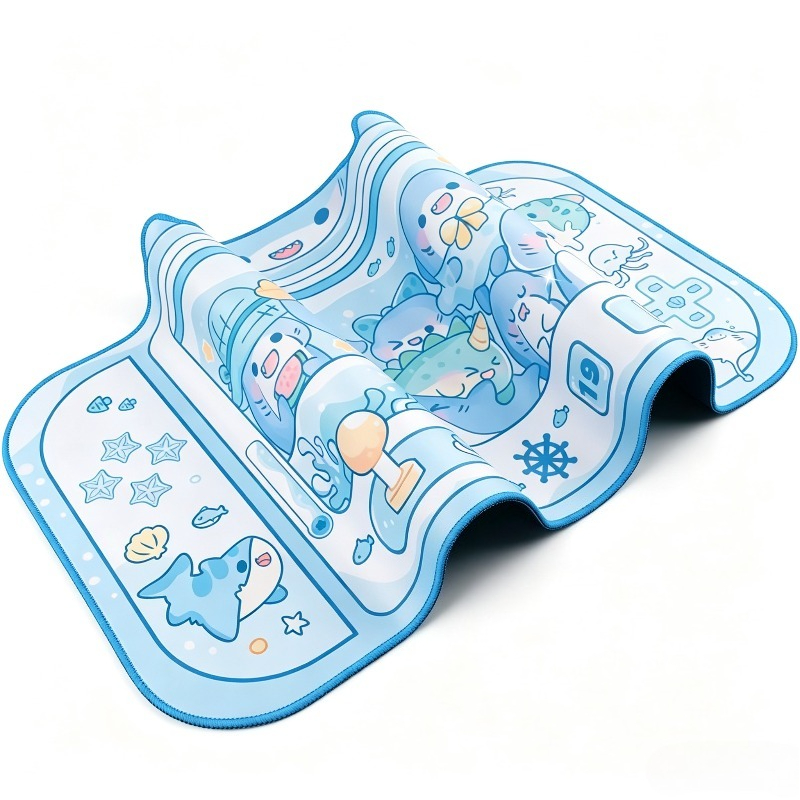 特大漫画ラバーゲーミングマウスパッドかわいいスカイブルーシャ - Gaming Accessories For Your Desk のレビューと価格