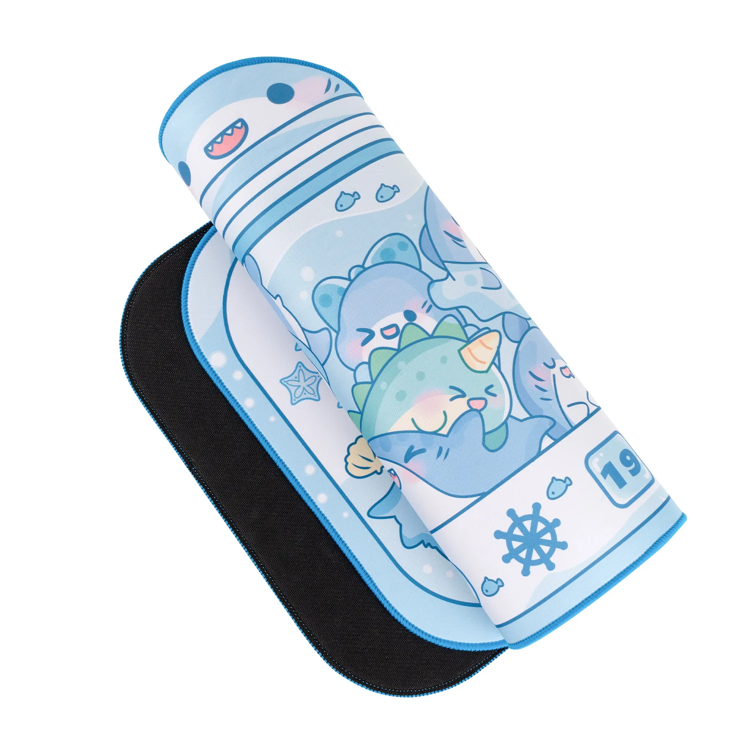 特大漫画ラバーゲーミングマウスパッドかわいいスカイブルーシャ - Gaming Accessories For Your Desk のレビューと価格