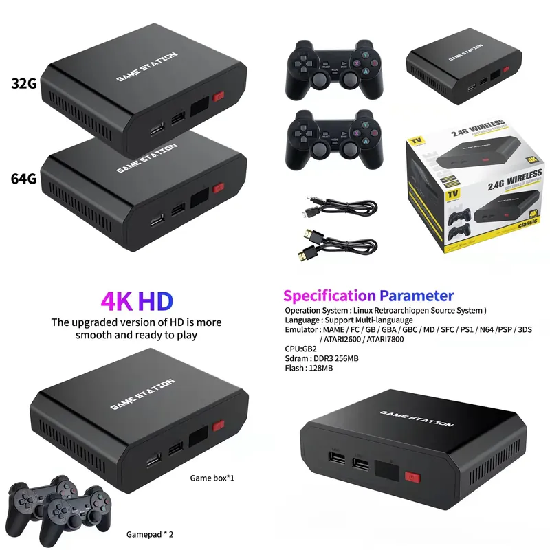 M8plus HDビデオゲームコンソールボックス 2.4Gデ - Gaming Accessories Console のレビューと価格