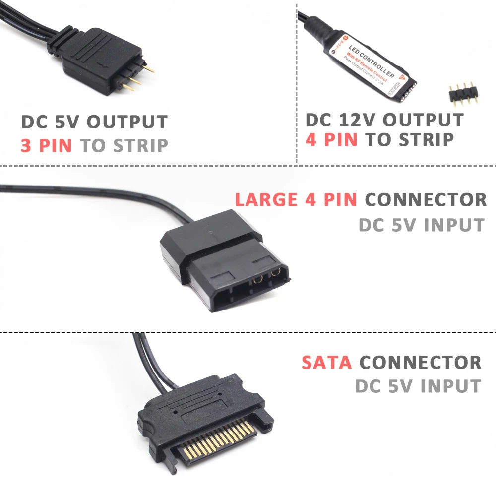 SATA モレックス RGB コントローラ 5V 3Pin  - Rgb Hub Sync のレビューと価格