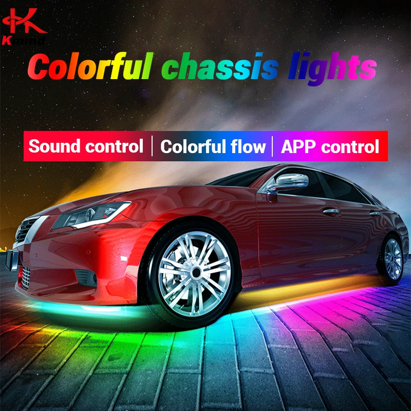 車のアンダーグローネオン LED ライトシャーシストリップラ - Rgb Hub Sync のレビューと価格