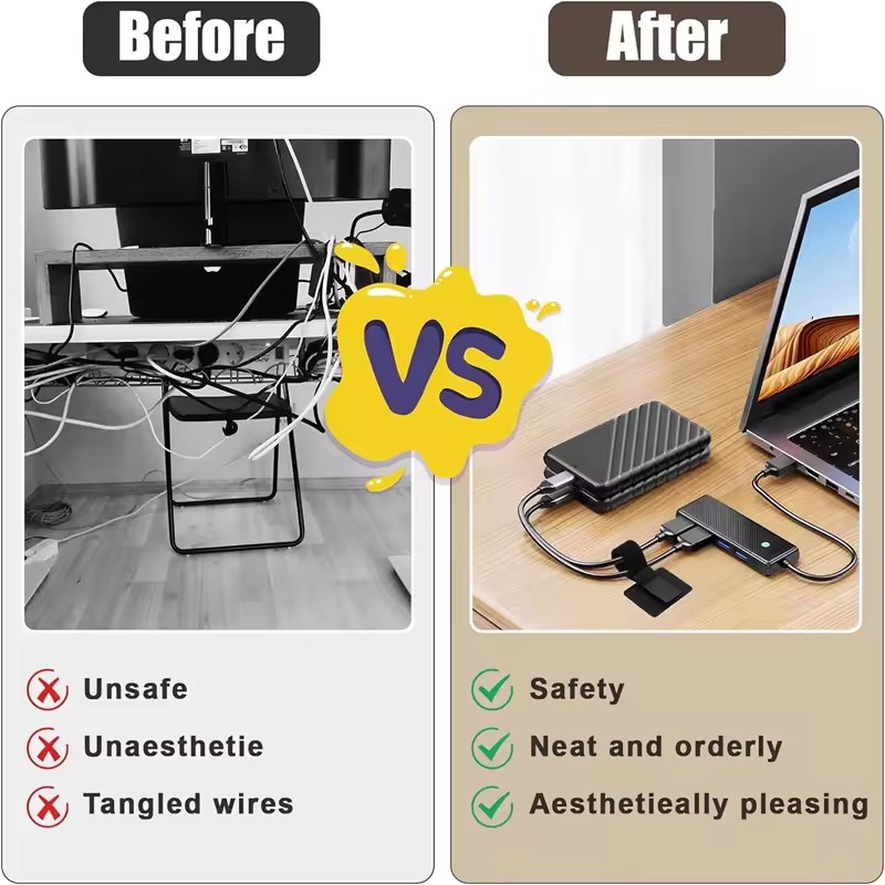 デスク下用粘着式ケーブルタイ、ワイヤーホルダー、コードオーガ - Gaming Accessories For Desk のレビューと価格